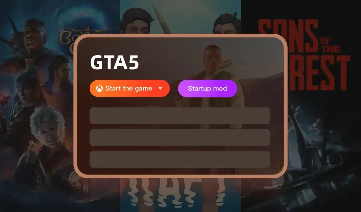 واجهة مدير تعديلات الكمبيوتر في XMODhub تعرض تفعيل سهل للتعديلات لـ GTA 5 وألعاب شهيرة أخرى